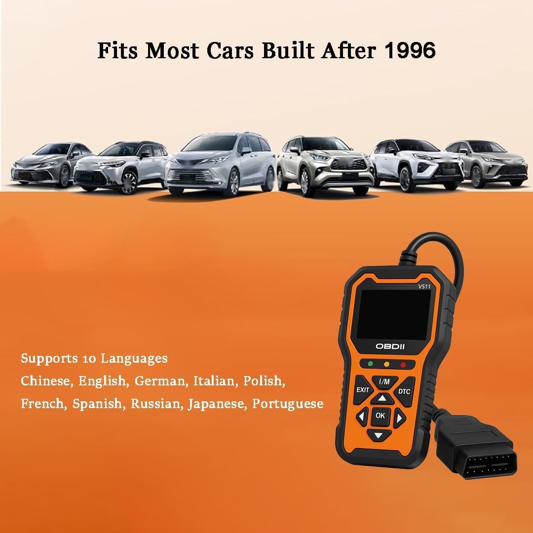 OBD2 Auto Diagnostica per Fiat Panda 2017-2026 | Lettore di Codici Motore e Strumento Diagnostico Spia Motore con Dati in Tempo Reale,Orange