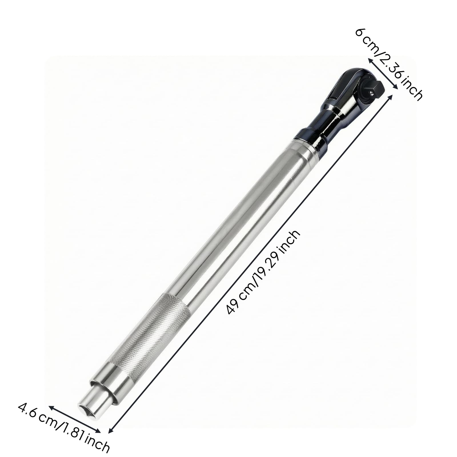 Llave de trinquete ergonómica antideslizante, trinquete reversible, para reparación de automóviles, talleres, usuarios domésticos, plata, sin funda