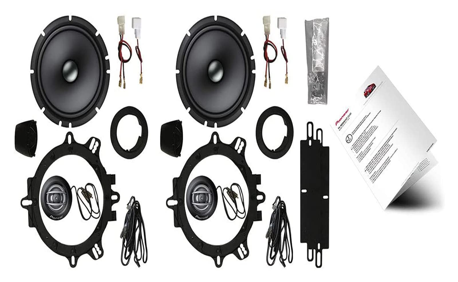 PIONEER TS-Peugeot-208 sistema di altoparlanti a 2 vie per automobili (350 W), 16.5 cm, sistema di altoparlanti Plug & Play per Peugeot 208 anno di costruzione dal 2012 al 2019