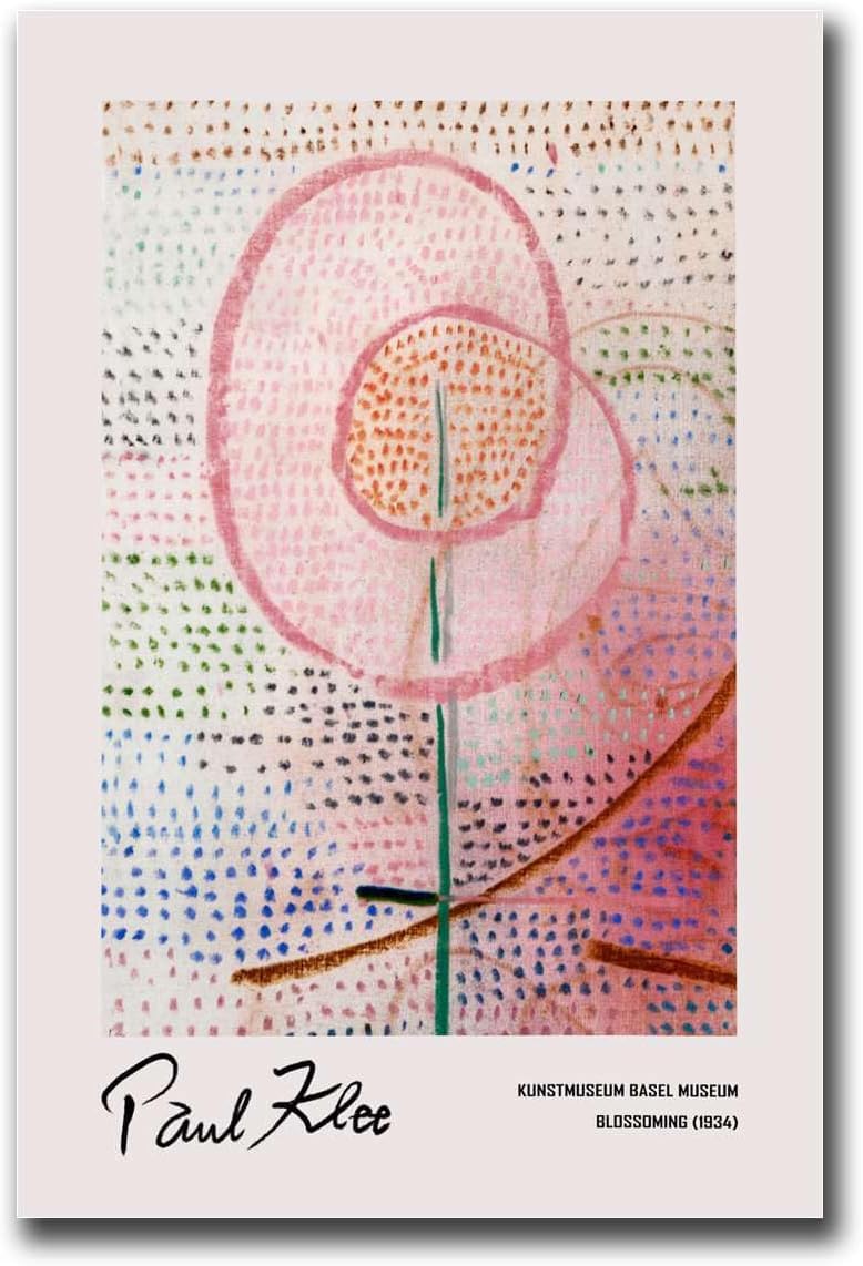 QSDTGHUIKP Paul Klee Poster Abstract Wall Art《Blossoming 1934》Canvas Painting Paul Klee Prints Aesthetic Picture for Living Room Decor 16x24inx1 Frameless