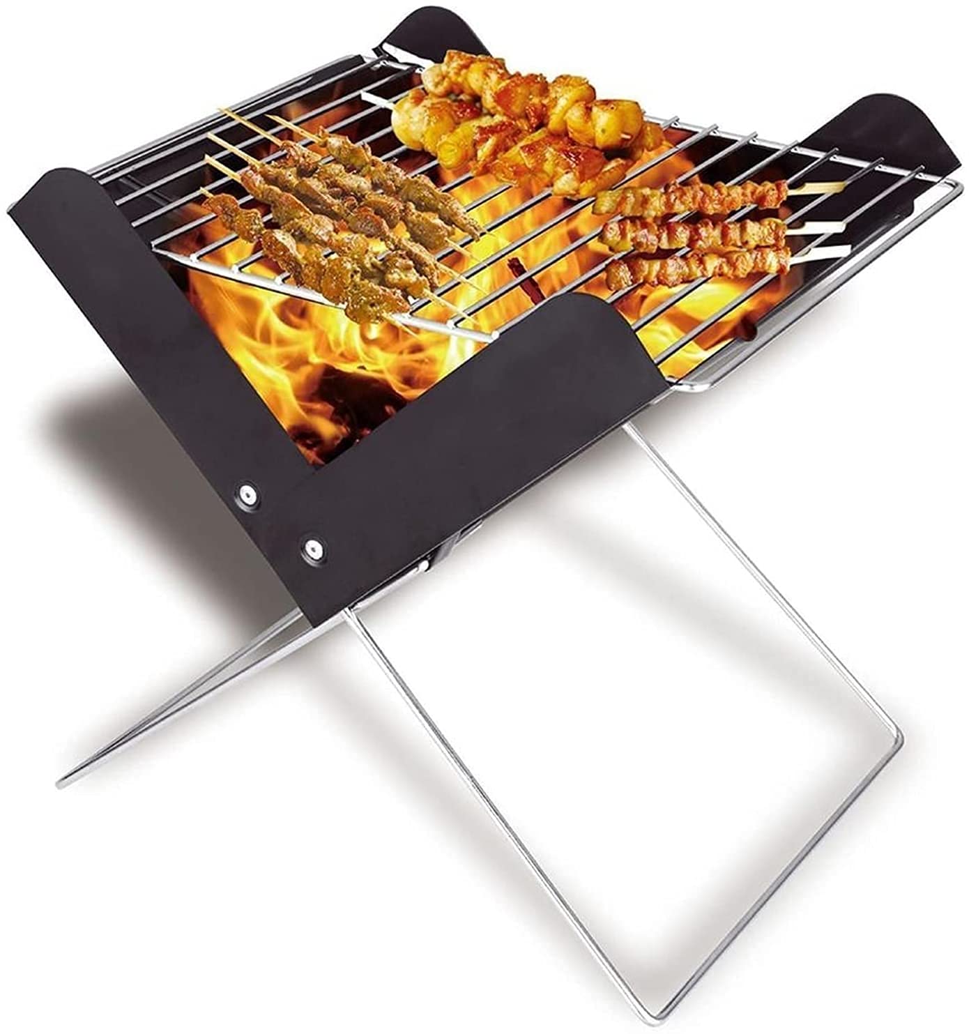 Gril Węglowy Grille Węglowe Przenośny Grill Do Grilla Grill Na Notebooka Składany Węgiel Drzewny Zewnętrzny Grill Ze Stali Nierdzewnej Na Piknik Camping Grill na Węgiel Grill Stojak