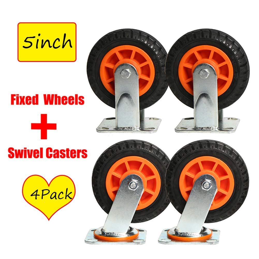 Roues roulettes pivotantes heavy duty de 5 pouces pour chariot de manutention industrielle