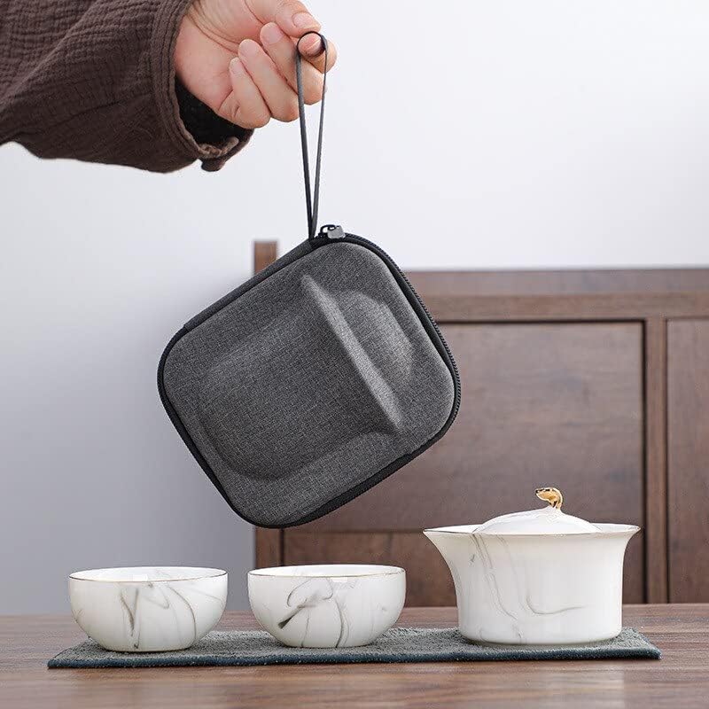 ポータブルティートラベルティーセットセラミック 1 ポット 1 カップ 1 バッグカンフーティーセット保存袋茶器セット熱容器 (ホワ 中国茶セット  カンフーティーセット セラミック ポータブル ティーポット 磁器ティーセット ガイワン ティーカップ 茶道 ティーツー ... セラミックトラベルティーセット、キャンプアウトドアポータブルカンフーティーセット。ティーポット×1、ティーカップ×1、トラベルバッグ