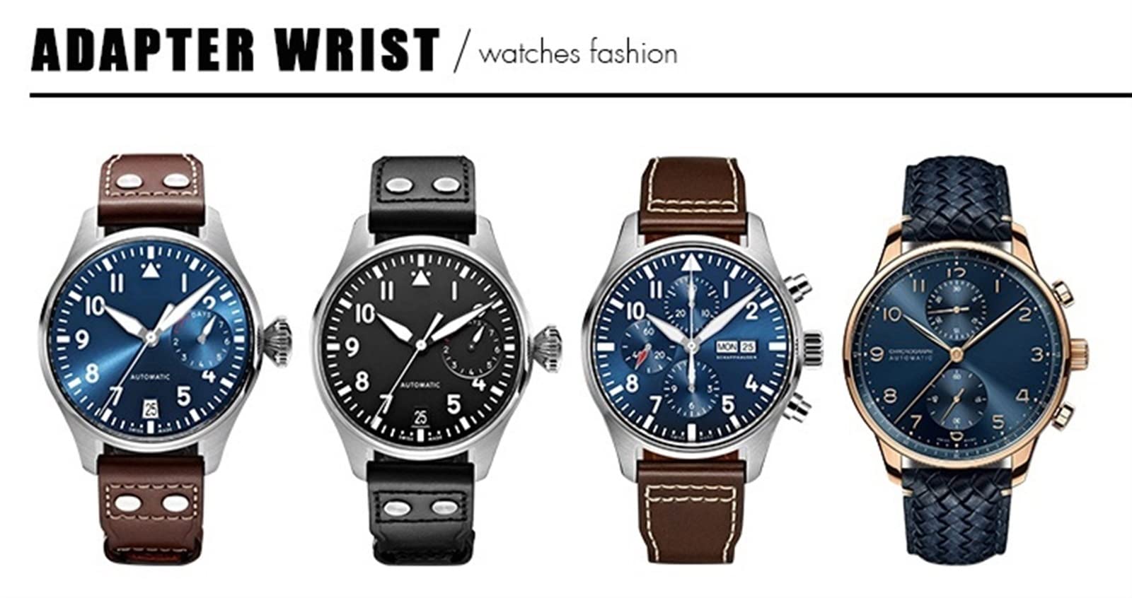 SRRDK Correa de reloj de cuero genuino tejida con remaches de 20mm 21mm 22mm para IWC Big Pilot Portugieser Pilot IW3777 correa de reloj de cuero de vaca
