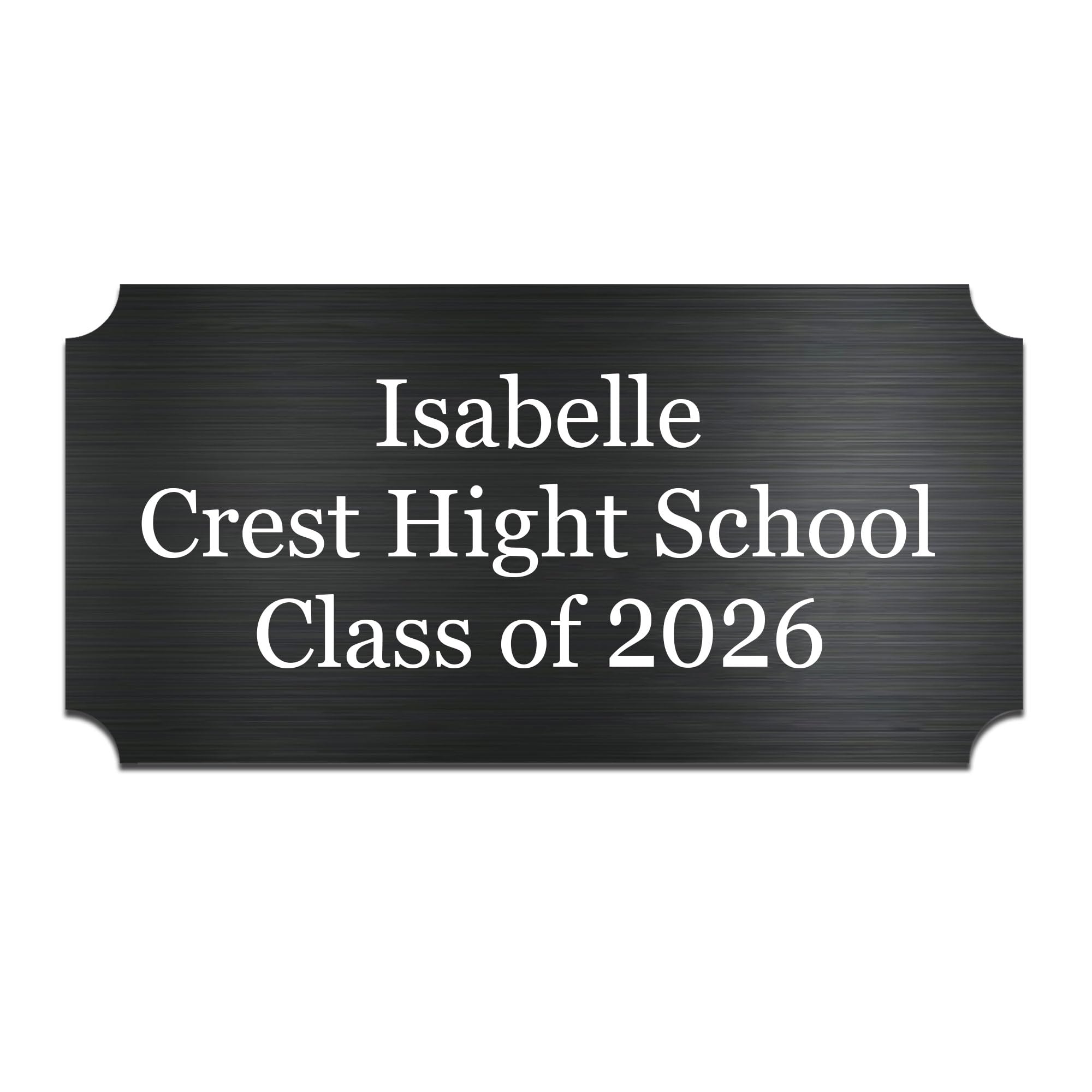 Engraved Name Plates 2" x 4" Graduation Gifts Class of 2026 Custom Plaque Trophy Plates Engraved Name Plate Custom Engraved Plate Personalized Engraved Brass Plaque(Black-1, 2x4 in)