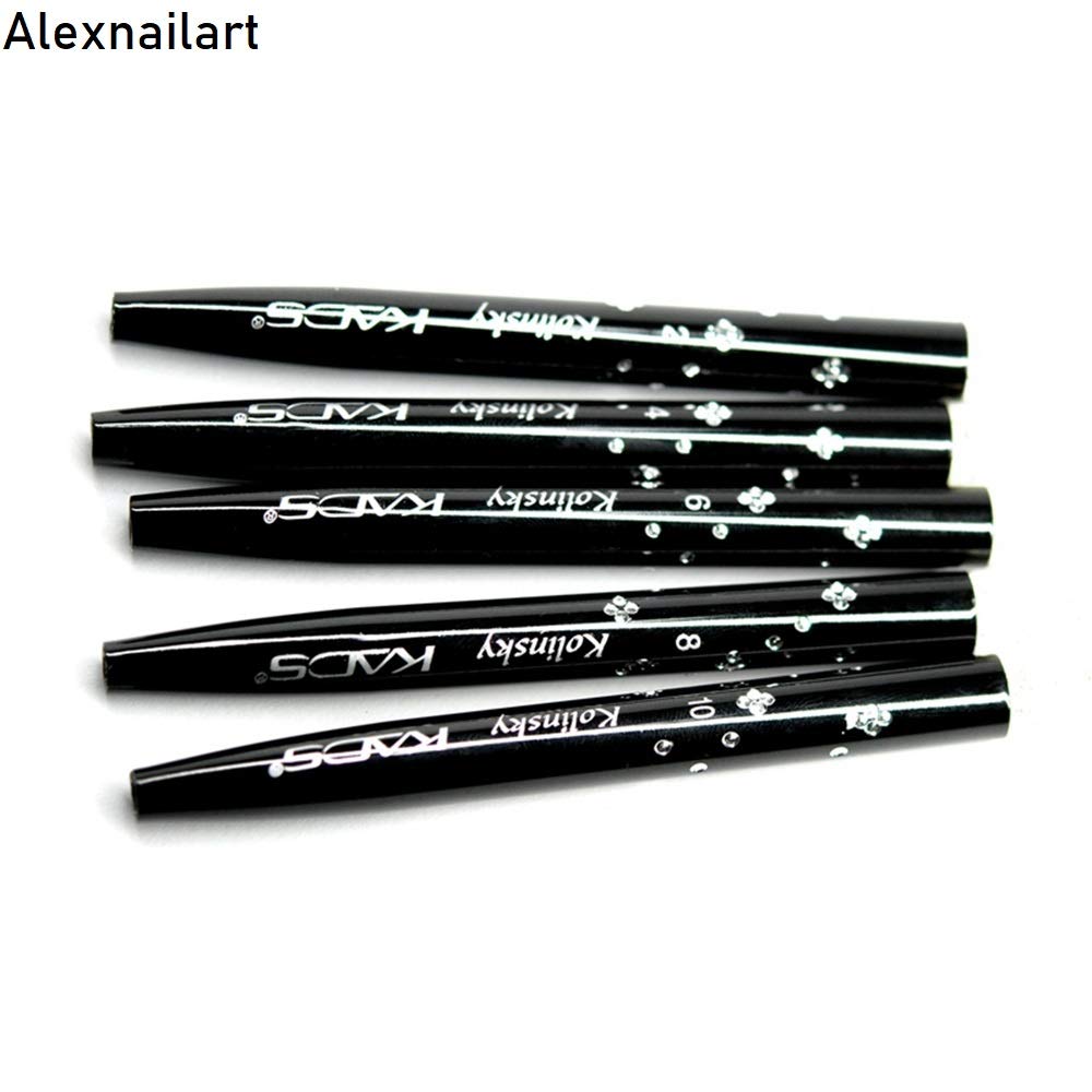 Set di 5 pennelli per unghie Kolinsky in acrilico (2#/4#/6#/8#/10#)