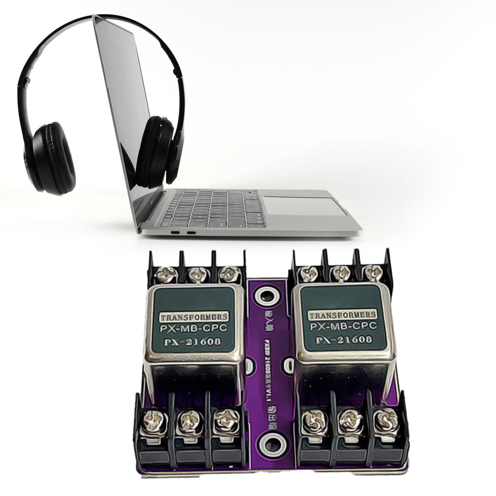 Aislador de sonido de conversión simétrico y desequilibrado 21608 Permalloy Transformador de voltaje de aislamiento acústico 600: 600 20 Hz-20 kHz Accesorios para adaptador de computadora