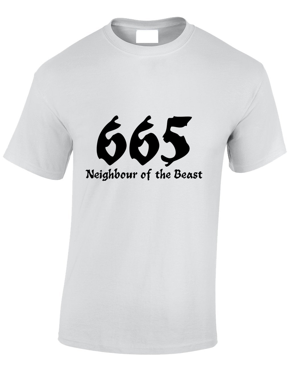 Crown Designs Men's White 665 Neighbour Of The Beast Funny Cool For & Teenagers T-Shirts Tops - /Xx-Large