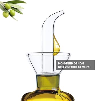 240ml/8oz Glass All-Purpose Cruet, Glass Oil Decanter and Cruet for Kitchen and BBQ