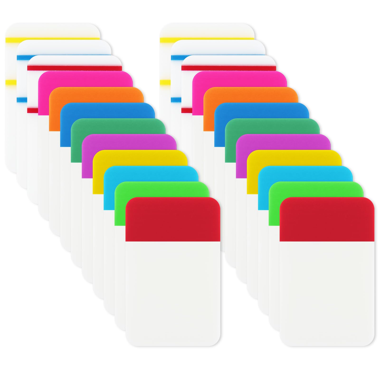 400 stuks tabs, 2 inch, sticky indextabs, beschrijfbare en herplaatsbare bestandstabs, vlaggen voor pagina's of bladmarkeringen, lezen van notities, 20 sets, 10 kleuren