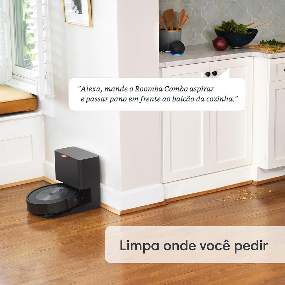 Robô Aspirador Roomba Combo J5+, 2 em 1, Aspira e Passa Pano, da