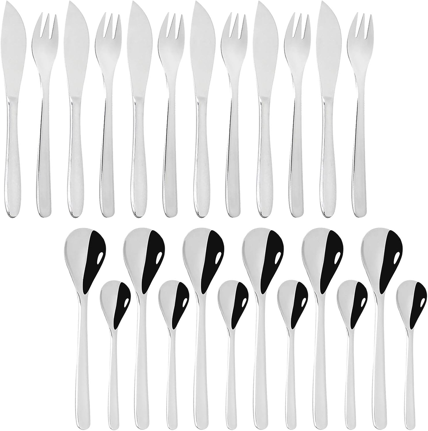 24-Piece 18/10 Stainless Steel Gold Flatware Set Silverware Dinnerware Set Cutlery Tableware Include Knife Fork Spoon Dishwasher Safe, Service for 6