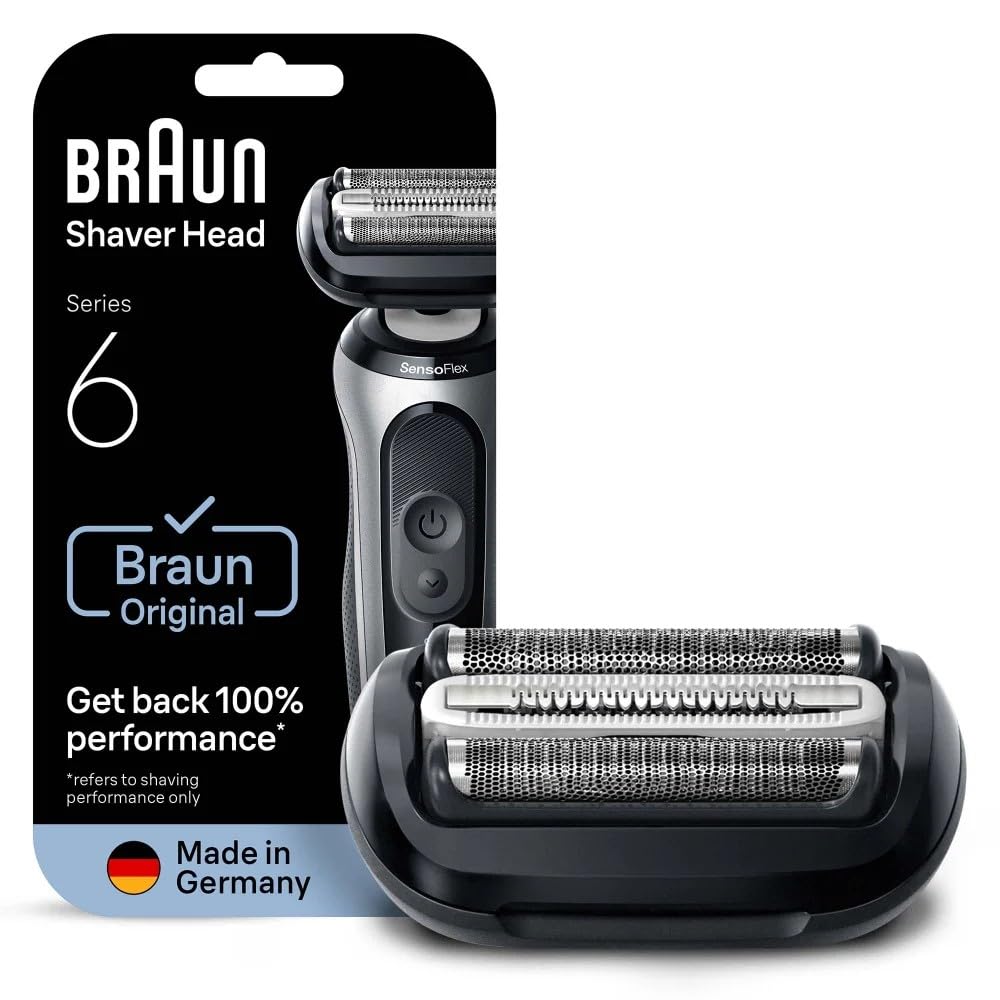 Braun Oryginalna wymienna głowica golarki elektrycznej serii 6, Get Back 100% wydajności, kompatybilna z golarkami 60, 61, 62 generacji, 64B