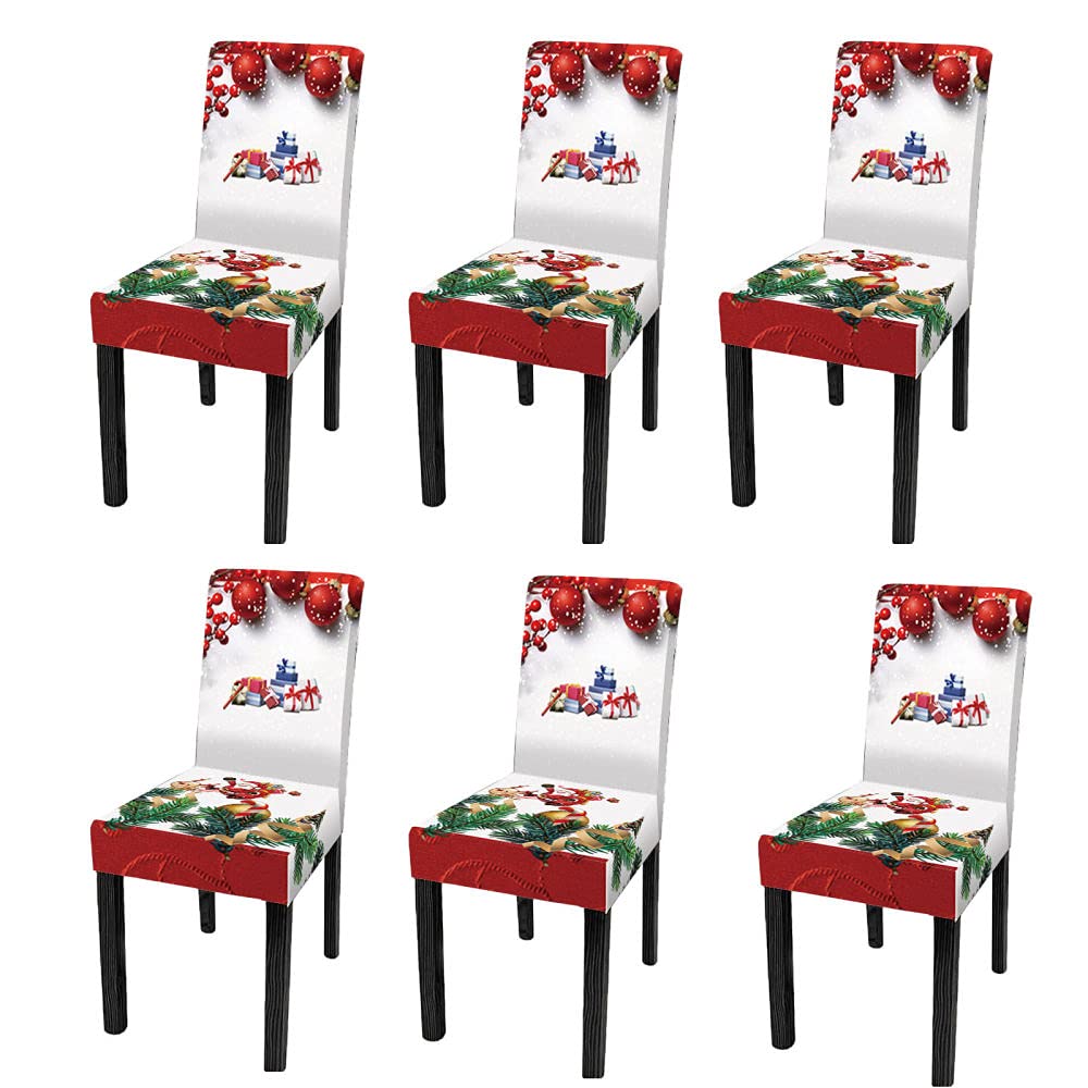 Housses de chaise de cuisine motif Noël pour repas en famille