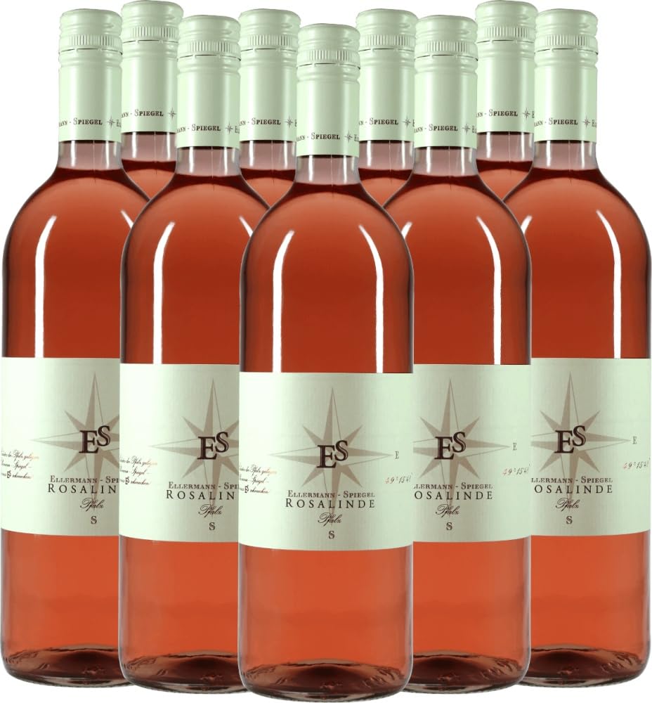 Rosalinde Rosé halbtrocken 1,0 l Ellermann-Spiegel Roséwein 9 x 1l VINELLO - 9 x Weinpaket inkl. kostenlosem VINELLO.weinausgießer