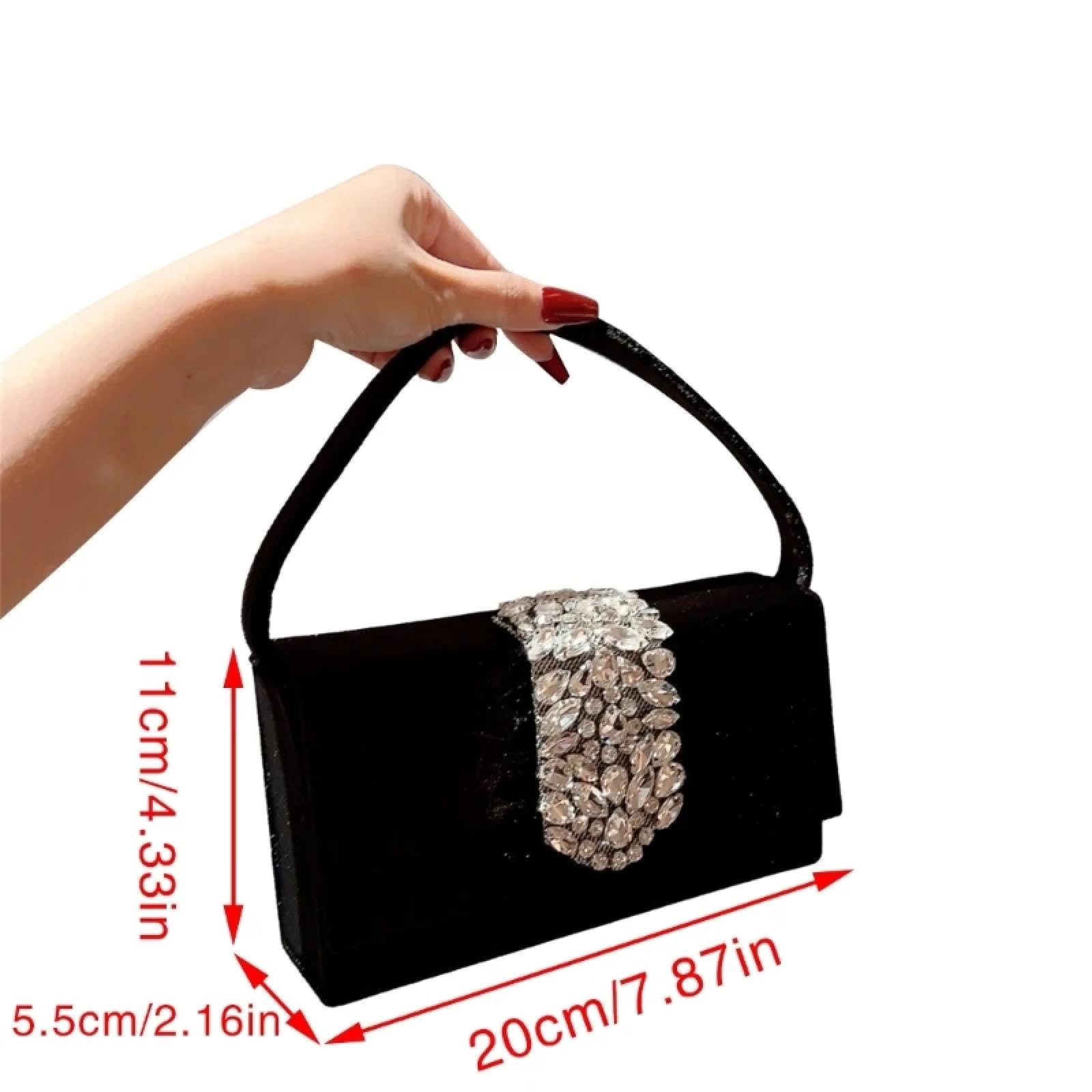 Pochette Donna Borsa da Sera alla Moda in Velluto per Feste E Balli di Fine Anno Pochette da Sposa Elegante Borsa A Tracolla con Catena da Donna