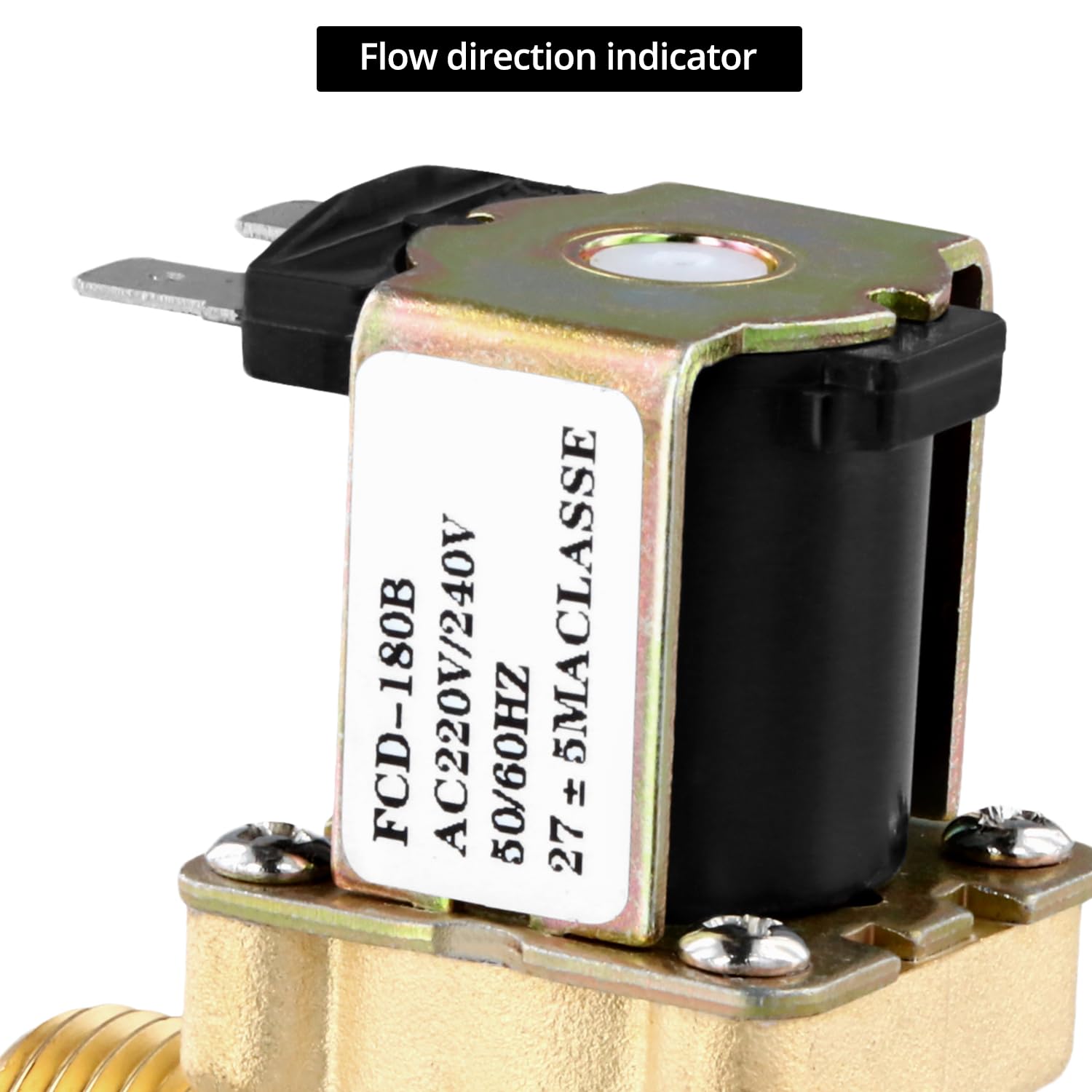 QWORK® G1/2" AC 220V Magnetventil Messing, Elektromagnetventil, Normalerweise Geschlossen Elektrisches Magnetventil für Wassersteuerung