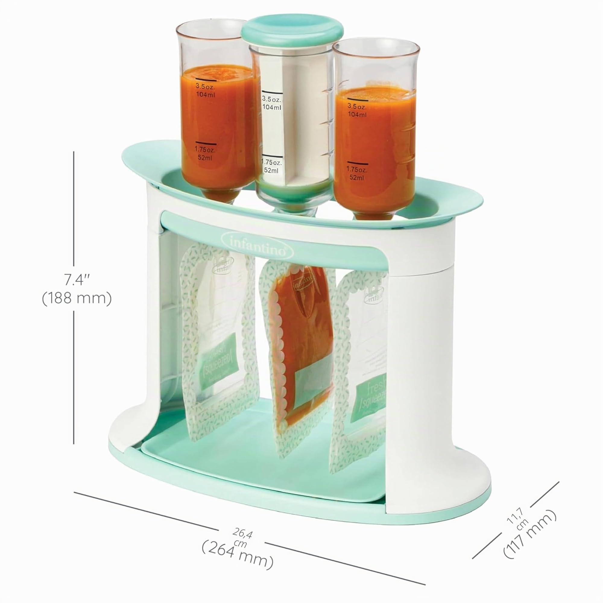 Infantino Squeeze Station, Station de Préparation des Gourdes Aves des Préparations Faites Maison pour les Bébés et Jeunes Enfants