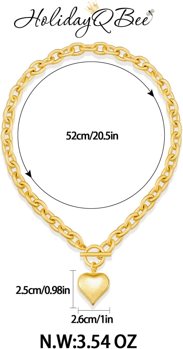 Gold Necklaces For Women Gold Heart Necklace Silver Link Necklace Heart Pendant Necklace Fashion Jewelry - Image 7