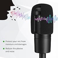 Vista 5 de Upgraded AT2020 Desktop Mic Stand, Adjustable Mic Stand Desk with Shock Mount and Foam Windscreen for Audio Technica AT2020 AT2020USB+ AT2035