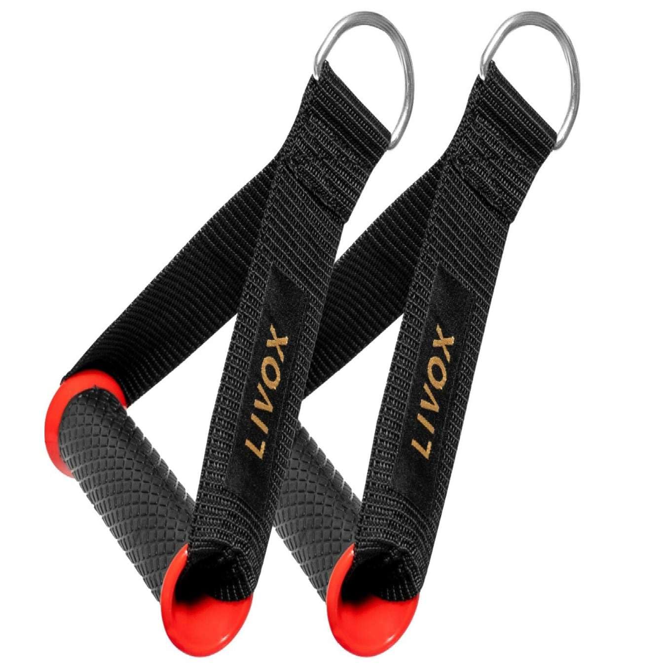 Sixteen Heavy Duty Exercise D-Handle Cable Attachments for Resistance Bands, Cable Machines Gym Fitness Equipment Home Workouts 1 Pair (Red)-image-9