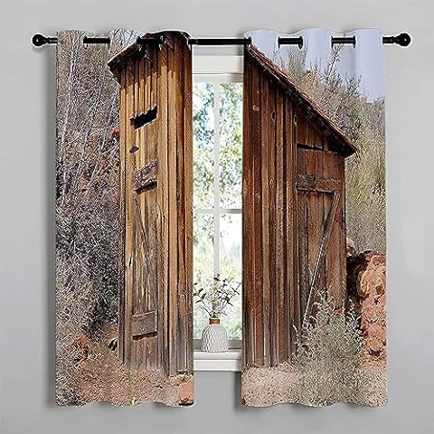 YANFENQI Blackout Curtains for Bedroom Windows Outhouse Grommet Short Divider Curtains Blackout Fabric 55Inch Width by 55Inch Length,2 Panels Cover