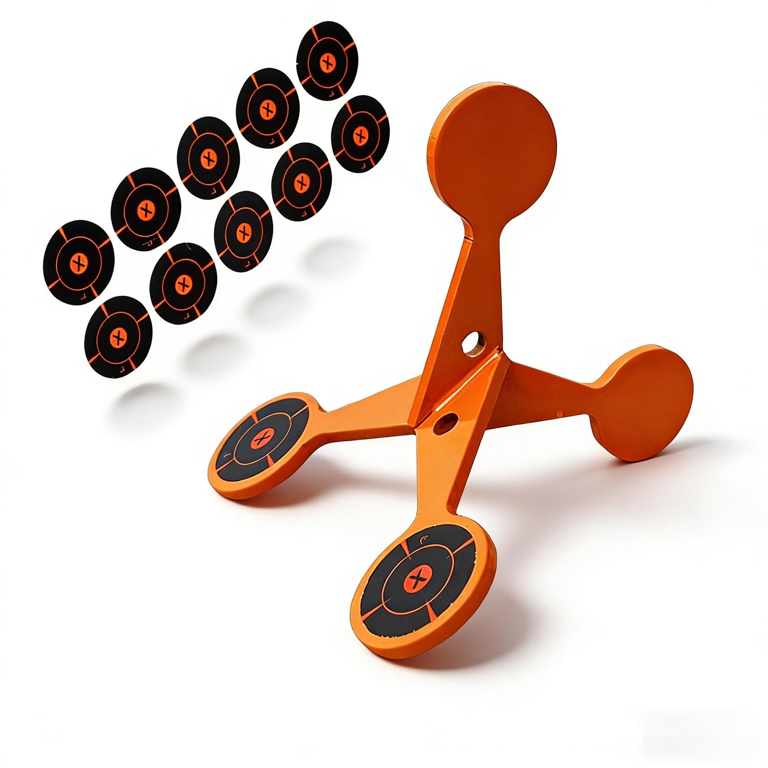 Spinning Shooting Target Thickened Flip Roller, 10 Sheets of Splash Target Paper, Metal Reactive Flip Reset Targets, Automatically Flips, High Caliber for Outdoor and Backyard