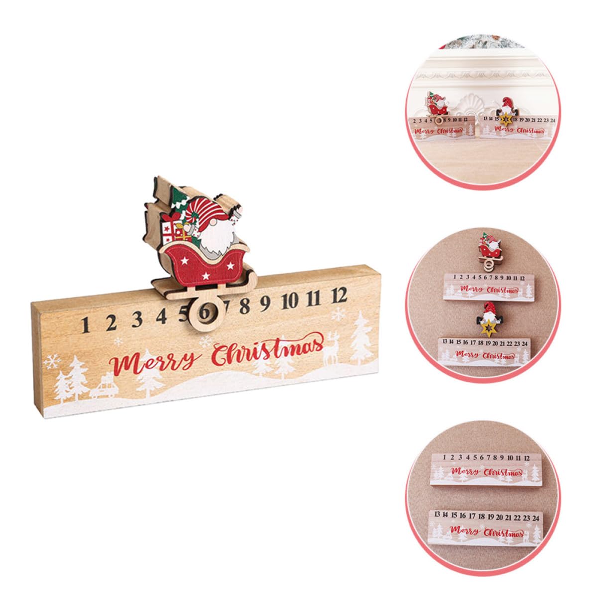 BESPORTBLE 5 Pezzi Calendario Avvento in Legno Decorativo Natalizio da