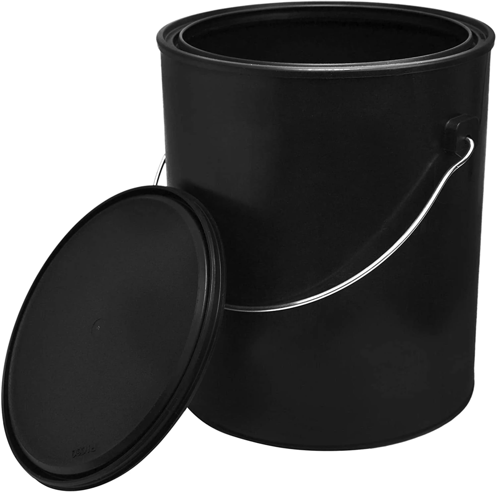 hBARSCI Plastic Paint Can (Black) - 1 Gallon Bucket w/Lid & Handle - Triple Lock Airtight Seal - Touchdown Bucket, Small Pail - Made from 100% USA Recycled Polypropylene Plastic