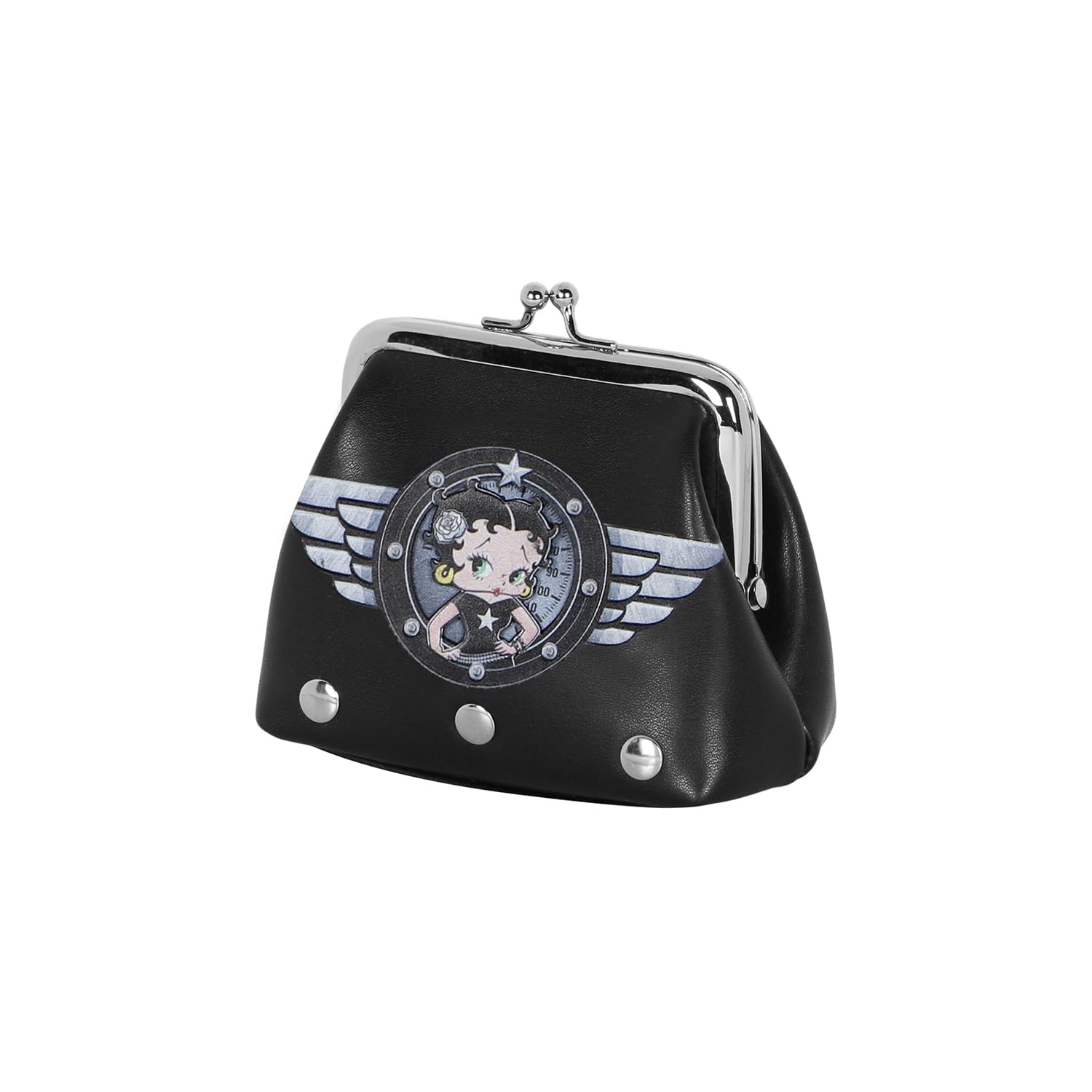 Betty Boop Motor Love-Clip Coin Purse, Black, 10 x 7 cm