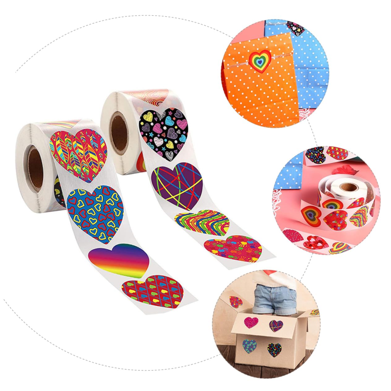 MAGICLULU 3sets Etichette Adesive Forma Di Cuore Per Decorazioni Di Matrimonio e Rosso Blu Per Gadget e Regali Per Invitati