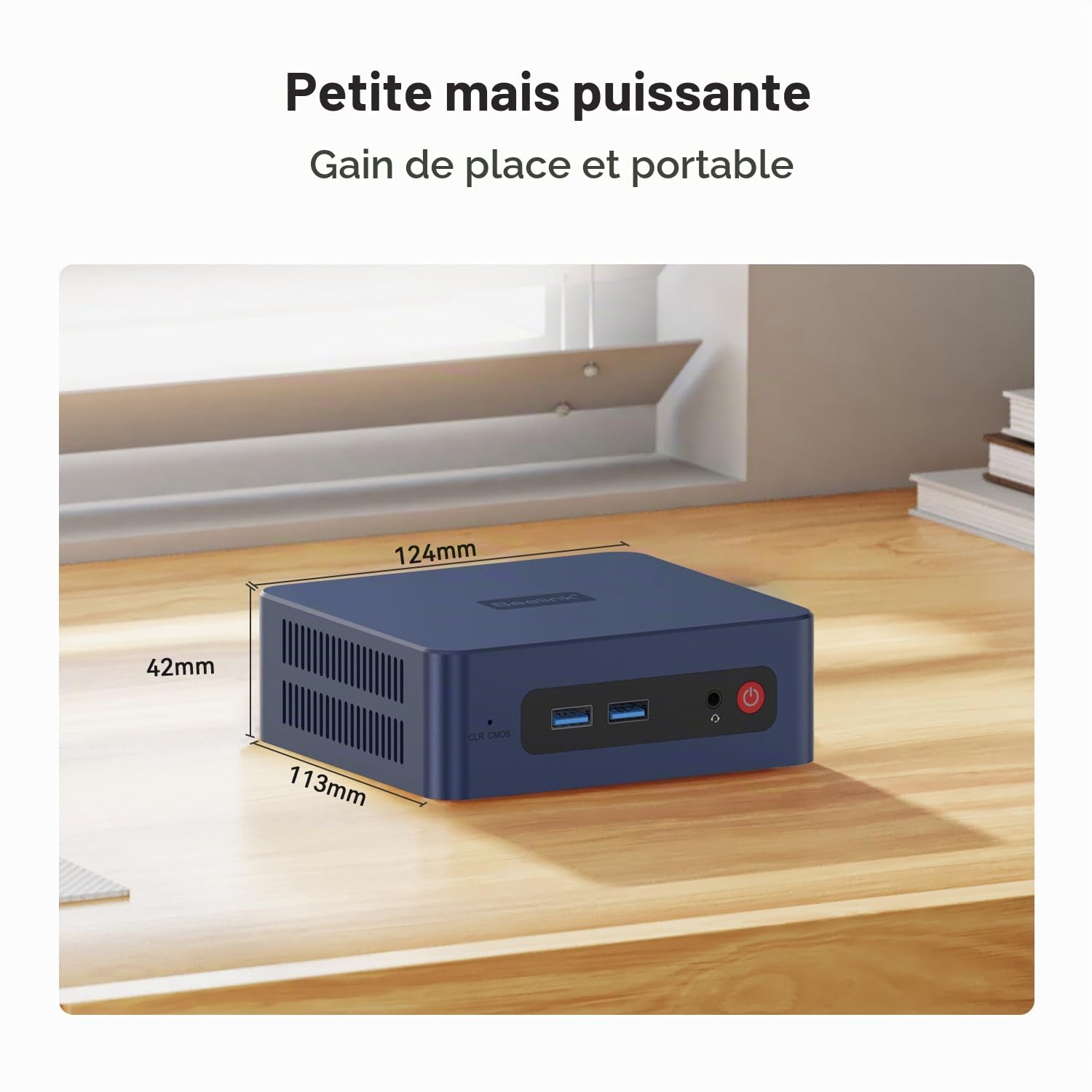 Beelink SER3 Mini PC, AMD Ryzen 3 3200U (2C/4T, jusqu'à 3.5GHz) Mini Ordinateur de Bureau, 8 Go RAM DDR4, 256 Go SSD NVMe, WiFi5, BT5.0, LAN 1000Mbps, Dual HDMI, Double écran