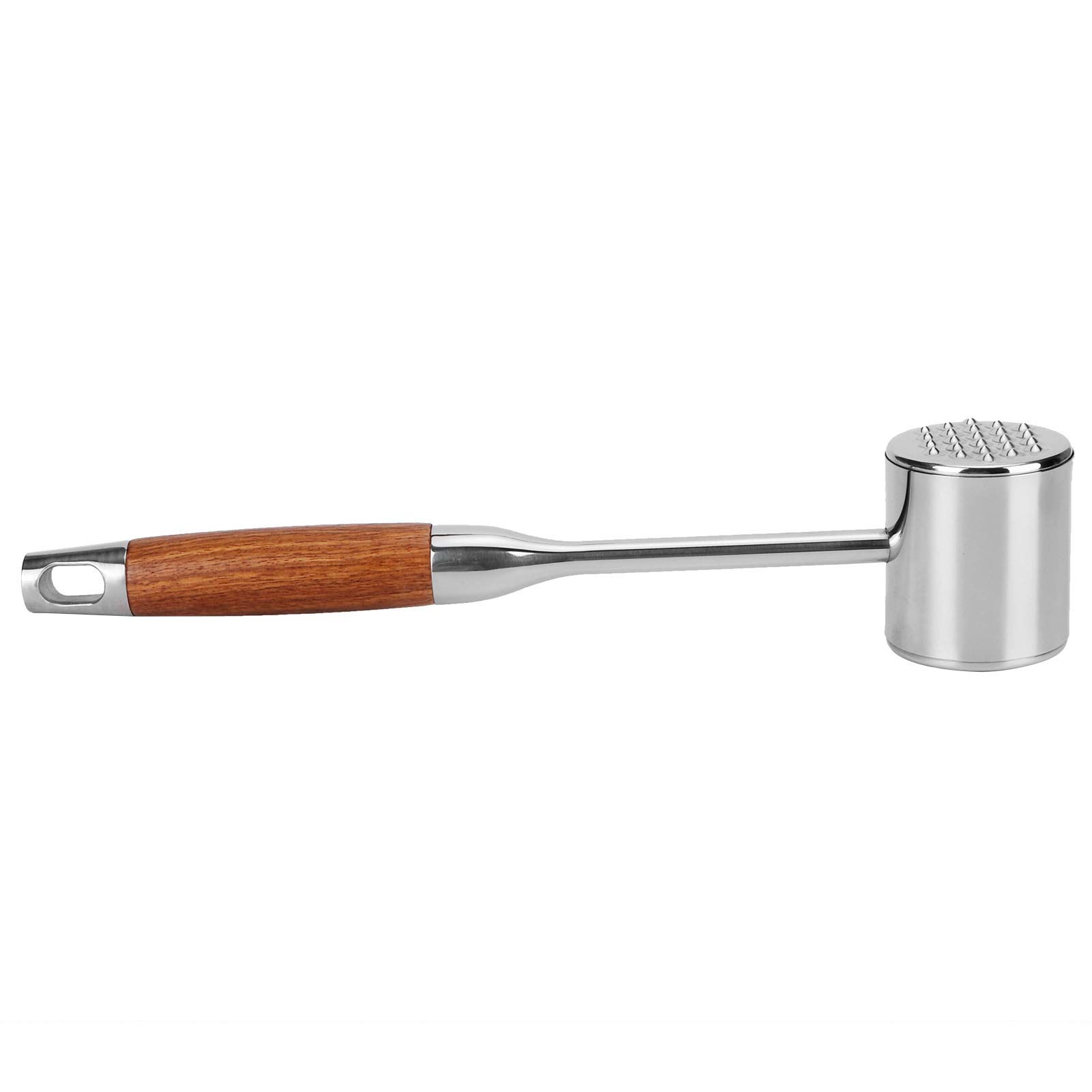 Fleischklopfer, 304 Edelstahl, Fleischklopfer, doppelseitiges Fleischklopfer mit Holzgriff, für Hobbyköche und professionelle Köche