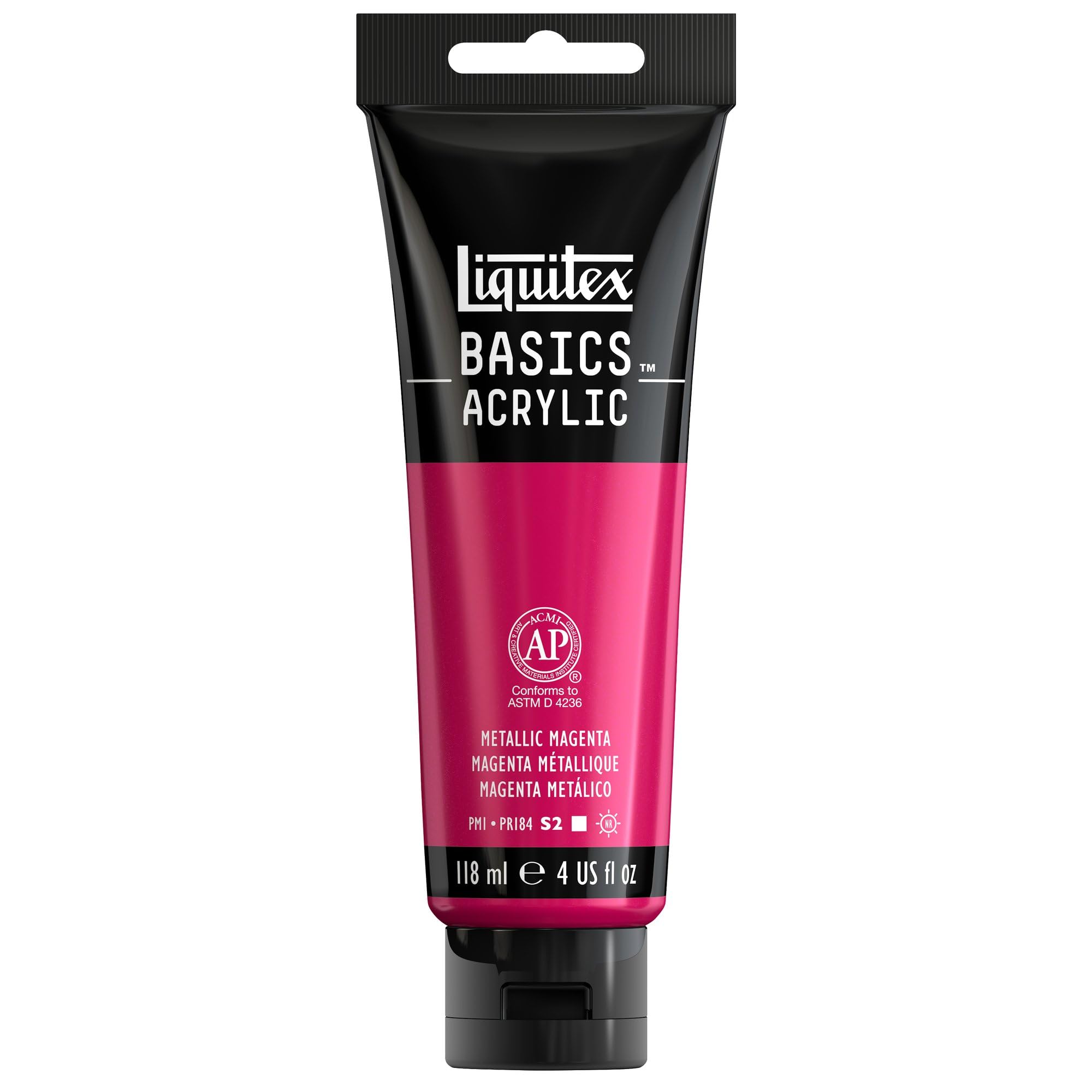 Liquitex BASICS Acrylic Paint, 118ml (4-oz) Tube (Metallic Magenta)
