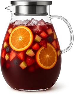 3L Extra Large Glass Pitcher Water Jug – Borosilicate Glass Beverage Dis...