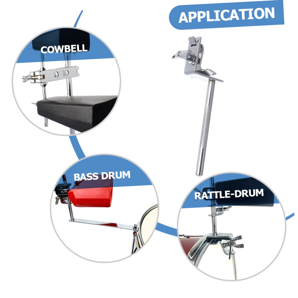 HANABASS Drum Mounting Clamp for Cowbell Cowbell Holder Clip Drum Stand Accessory