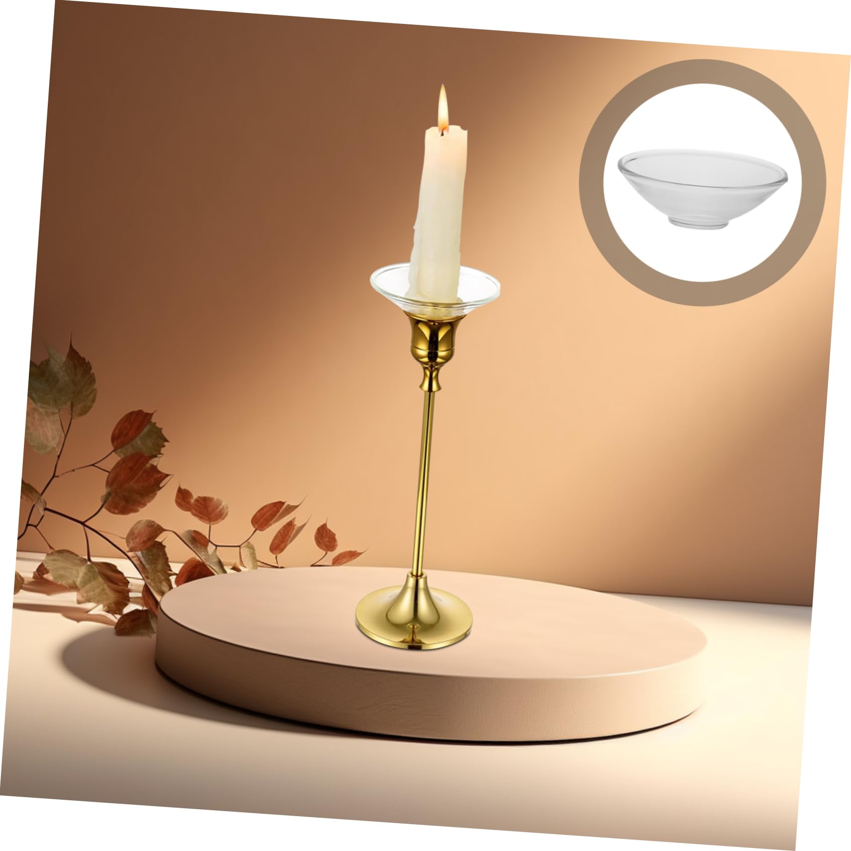 Protezione per Candele in Vetro 12 Pezzi, Salvagoccia per Candele a Taper, Design Facile da Pulire e Uso Duraturo per Casa e Hotel