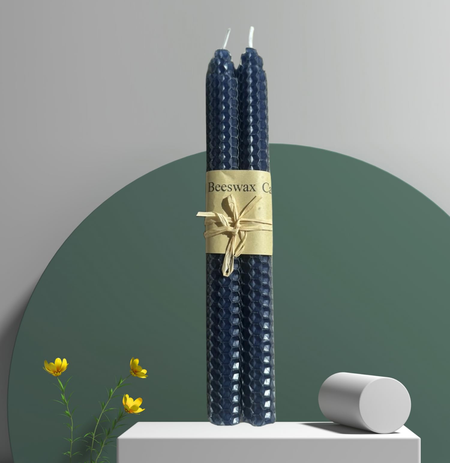 Candele Di Cera D'api Blu - Senza Profumo E Senza Fumo Per Atmosfere Romantiche