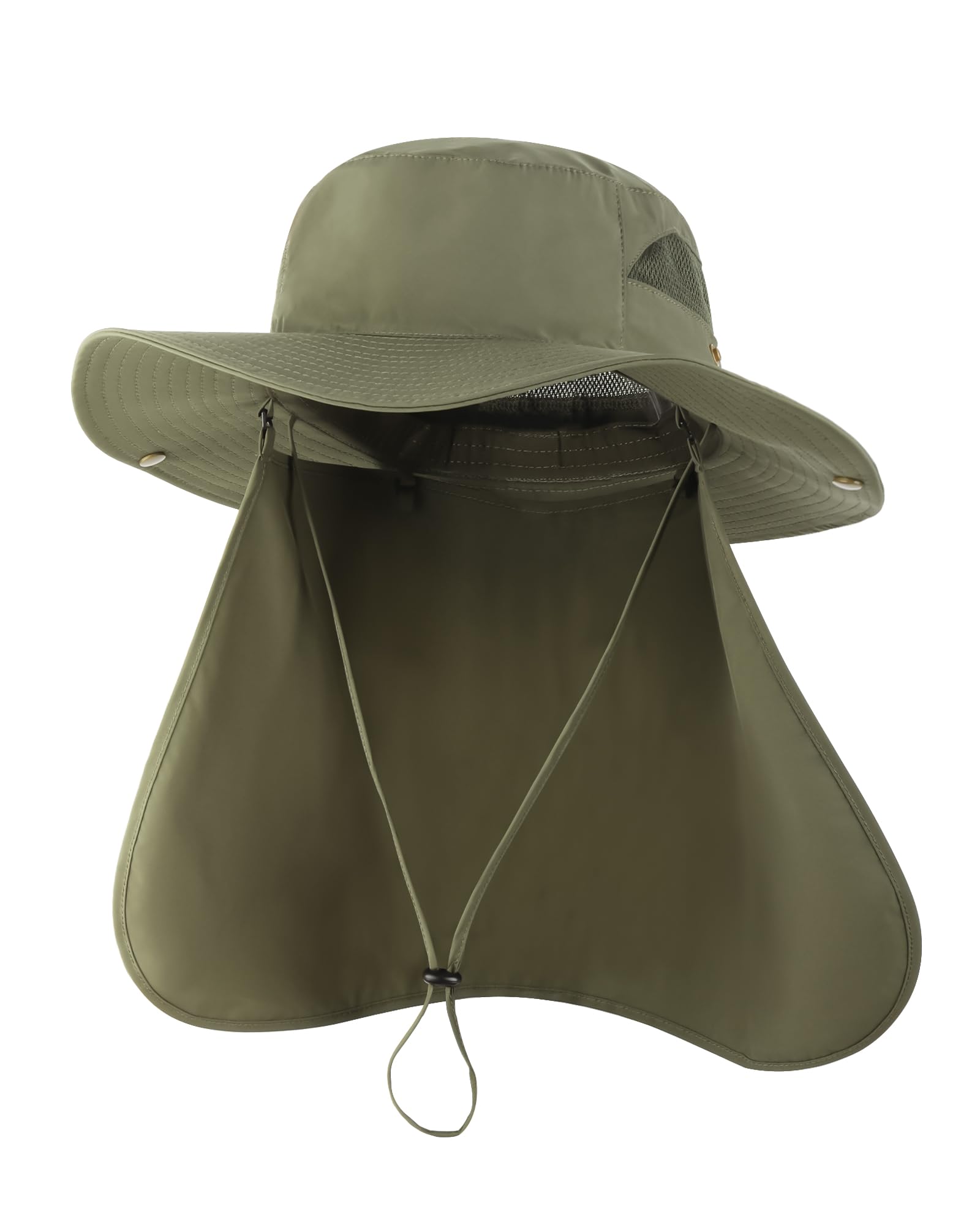Zylioo Sombreros de sol Boonie XXL con solapa para el cuello, sombrero de pesca de ala ancha para cabezas grandes, sombreros de senderismo con protección solar grande