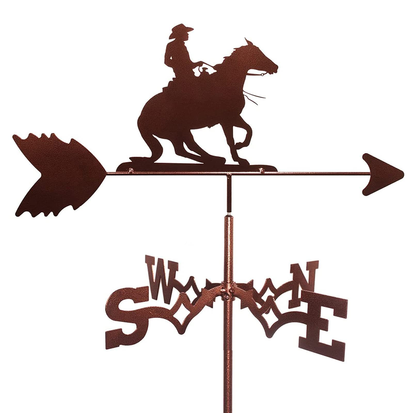 CZYLJLK Animal Metal Weather Vane, Vintage Weathercock Hollow Direction Indicator Weathervane for Outdoor Garden Roof Paddock Decoion-Rider