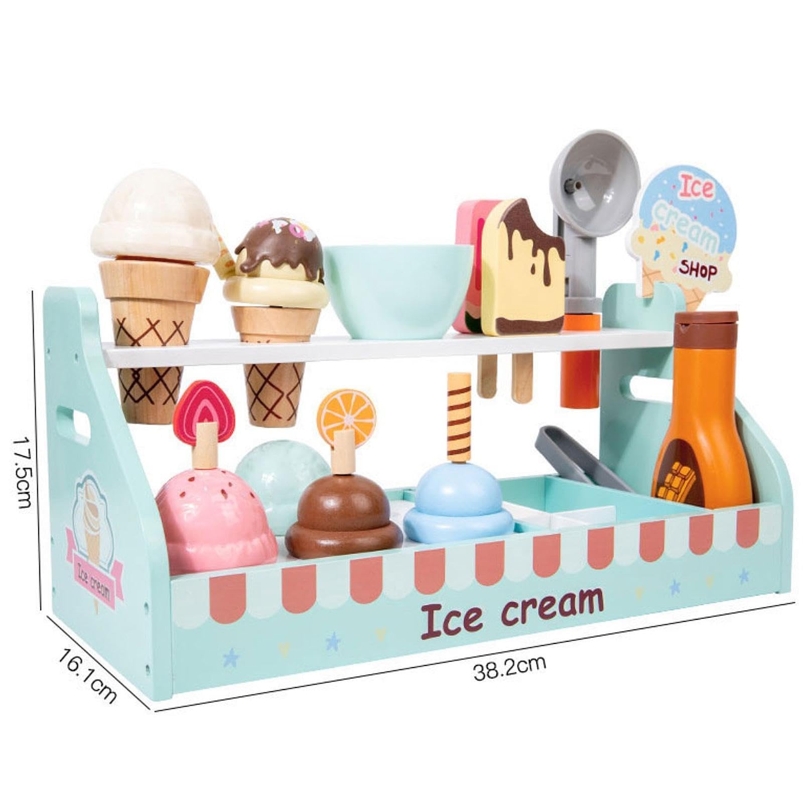 Juego de Helados de Madera, Juguete de Comida de Juguete, Juego de Helados