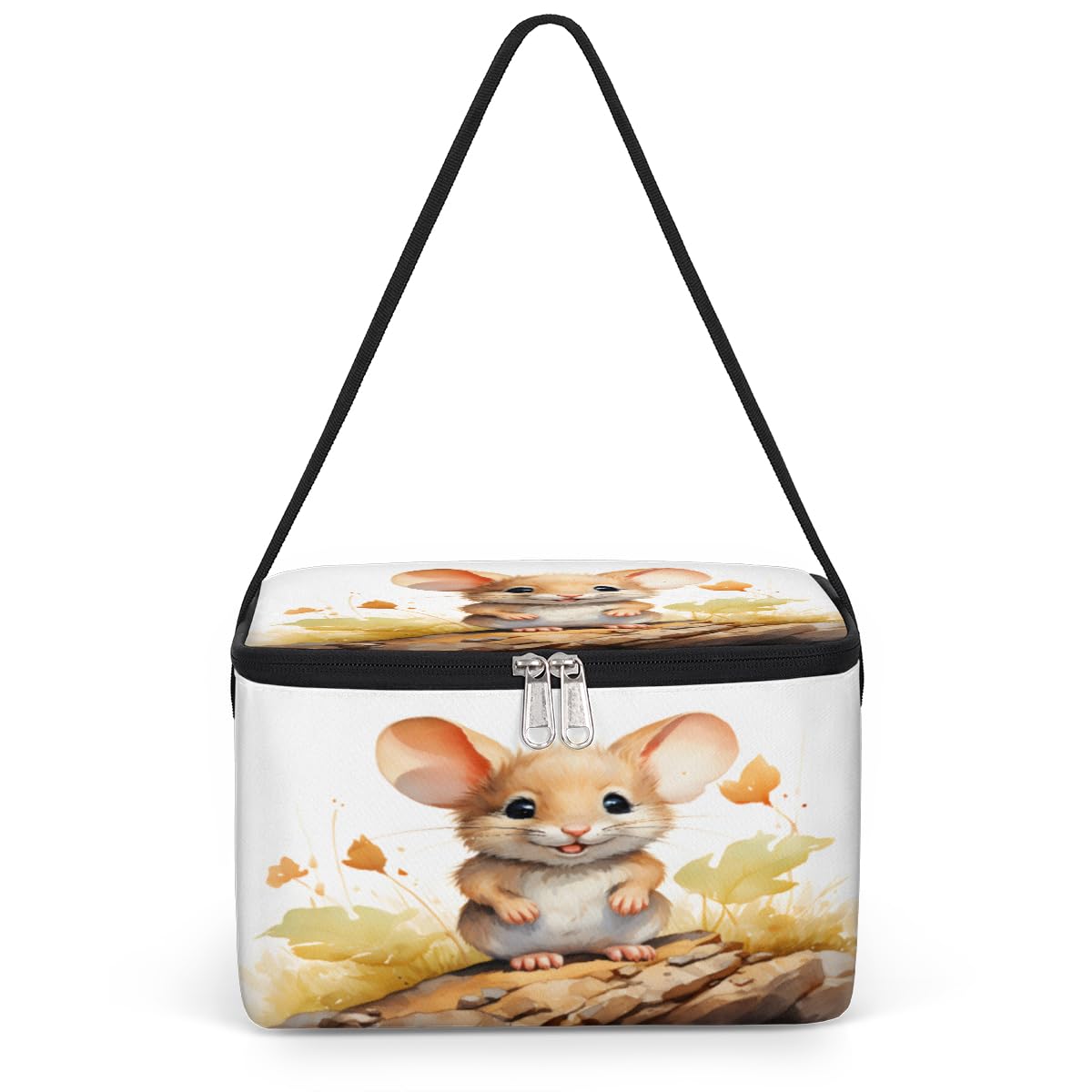 GzLeyigou Mouse Lunch Bags for Women Men 9 Cans, Hot & Cold Food Delivery Bag Insulated Grocery Bag Insulated Lunch Box Cute Mouse Cooler Bag for Office Work Picnic Beach