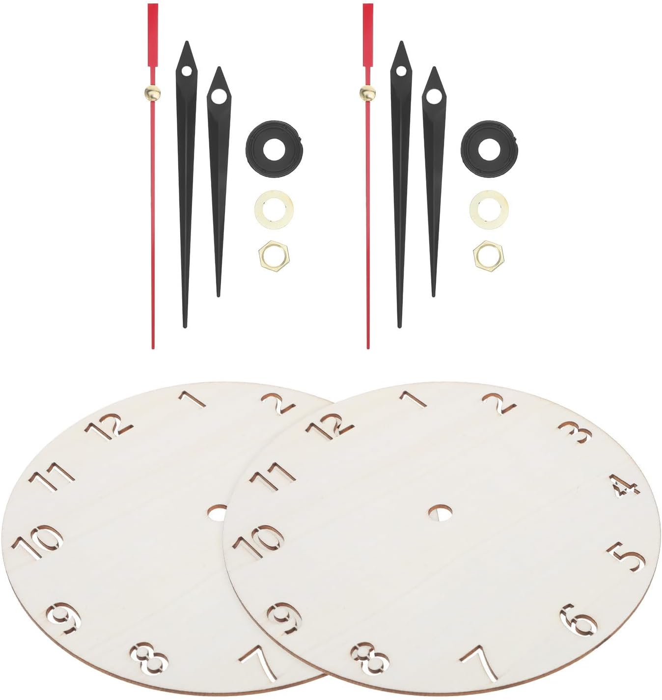 VILLCASE 2 Sets Round Wooden Clock Dial Face Replacement for Wall Clock Beige Rustic Wood Material with Easy Assembly and Painting Features and Holidays