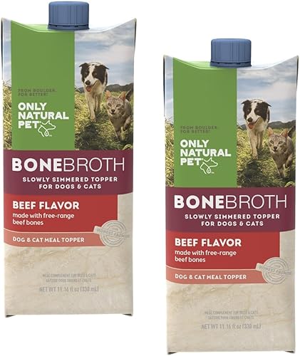 Only Natural Pet Caldo de hueso sabor a pollo para perros y gatos, 100% grado humano, a fuego lento, de rango libre para alimentos secos o para