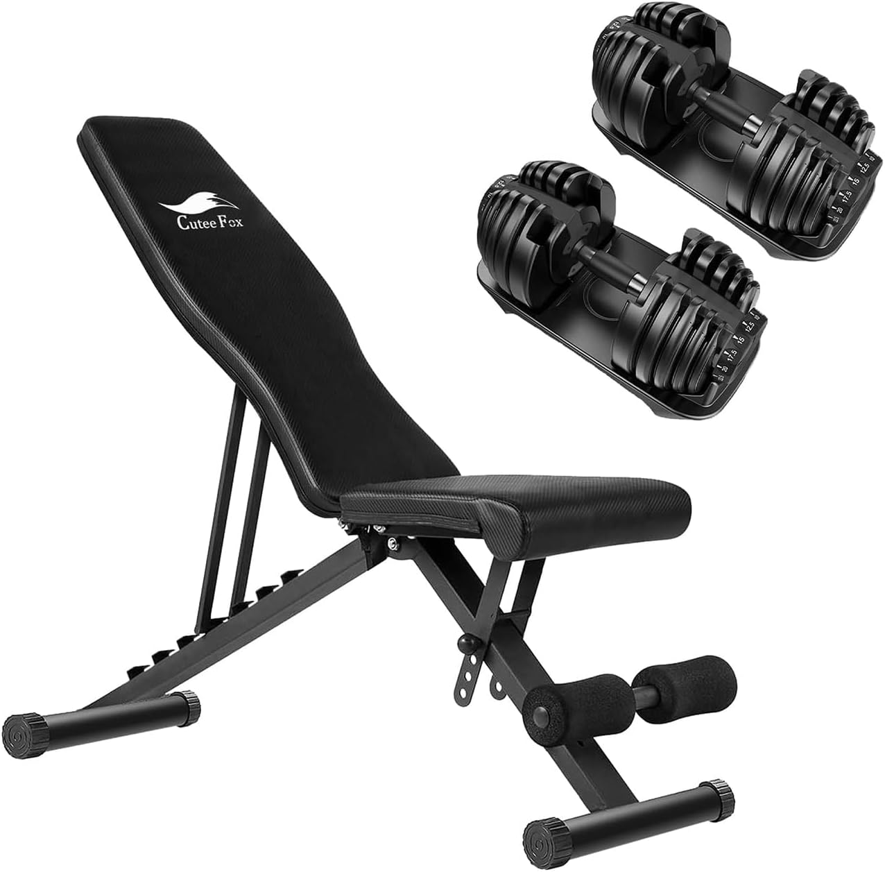 トレーニングベンチ&可変式ダンベル2個 可変式ダンベル 2個セット