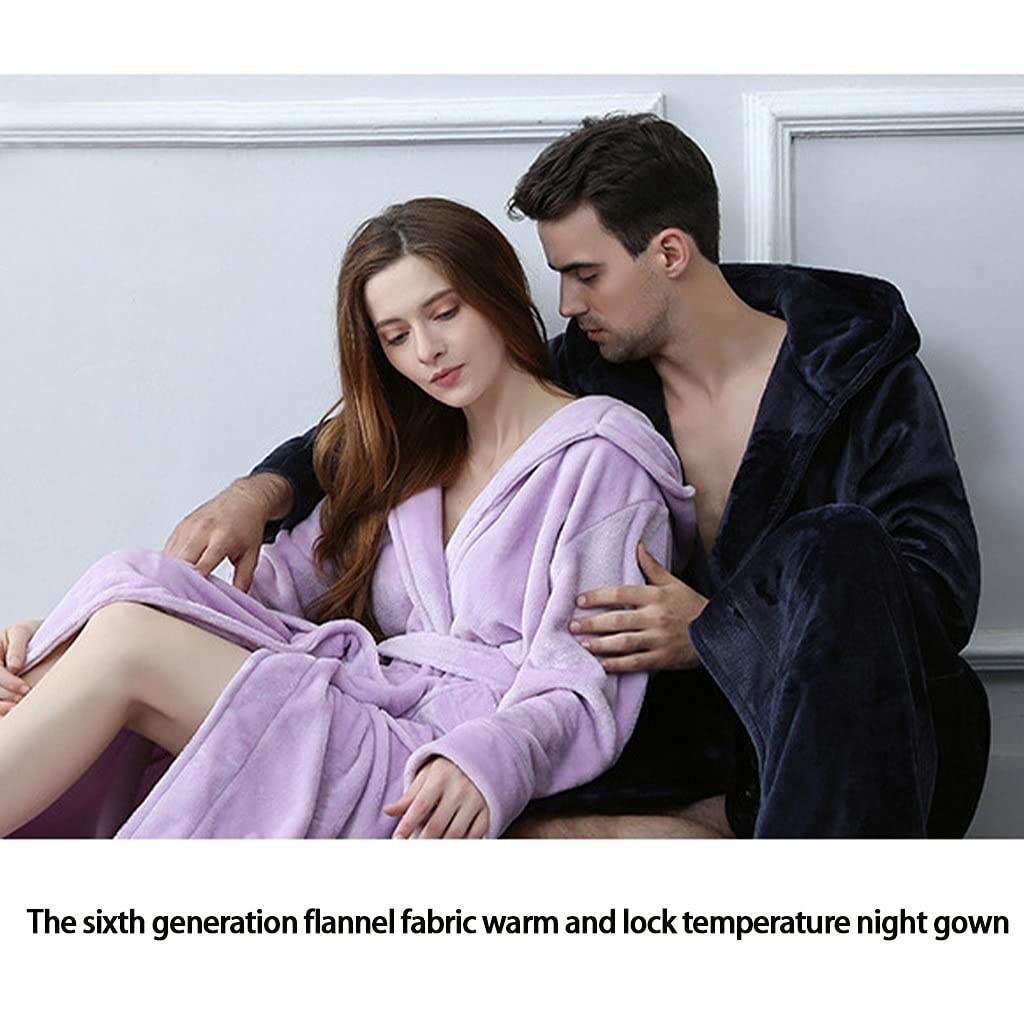Albornoz con Capucha Talla Grande, Bata De Baño Larga para Hombre, Bata De Baño De Franela Gruesa Ultra Larga para Hombre De Talla Grande para Baño, SAP, Sauna De Hotel