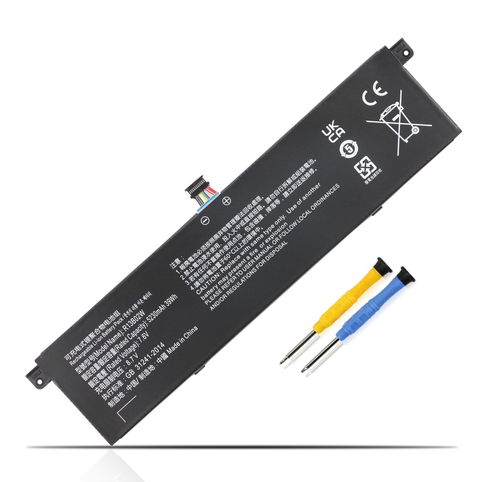 K KYUER 39Wh R13B02W R13B01W Laptop BaterÃa para Xiaomi Mi Notebook Air 13.3 2018 Notebook BaterÃa de Repuesto Compatible con Xiaomi Mi Laptop Air 13 2018 13.3-Inch Series R13B02W 7.6V 5320mAh