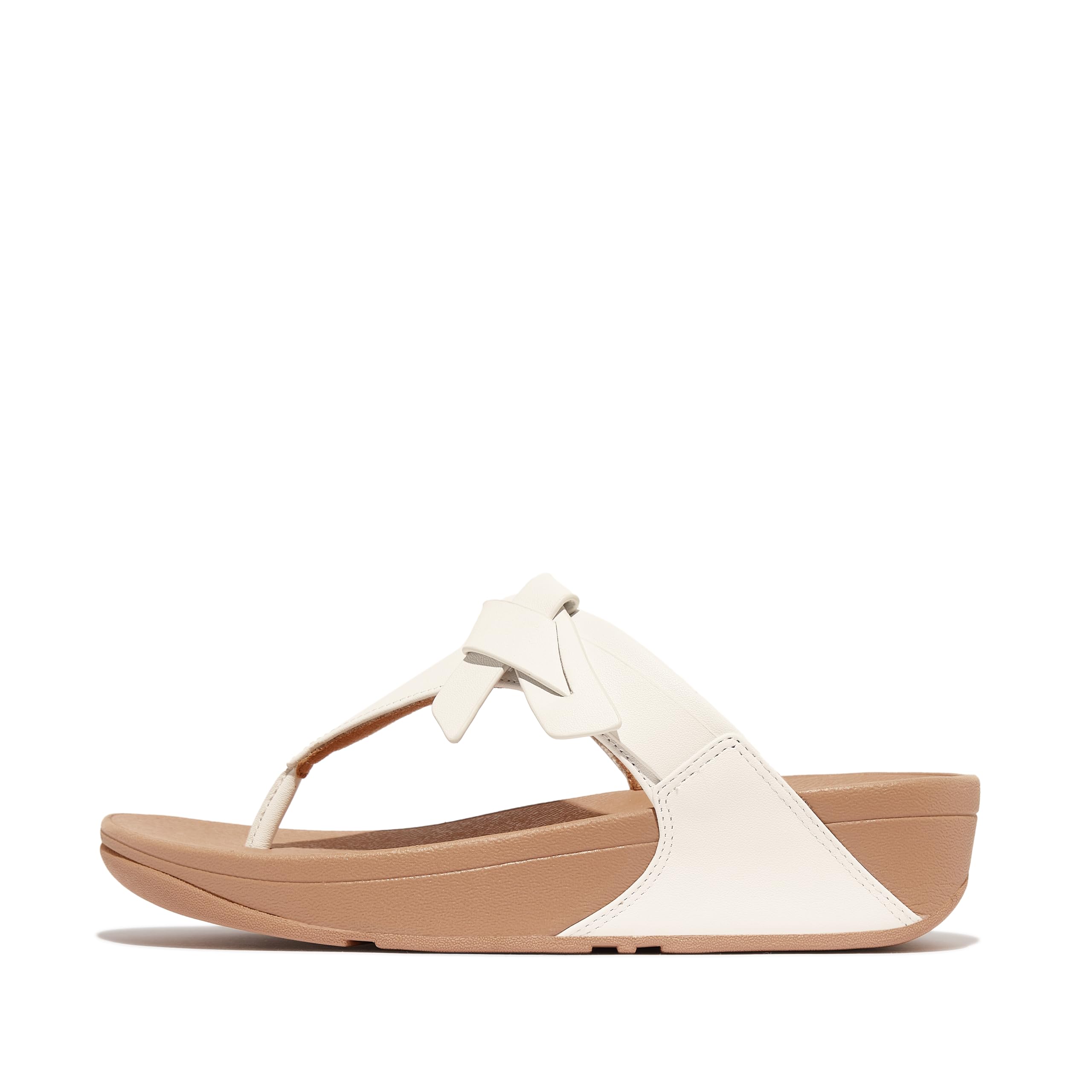 FitFlop Lulu Folded-Knot Leather Toe-Post Sandals