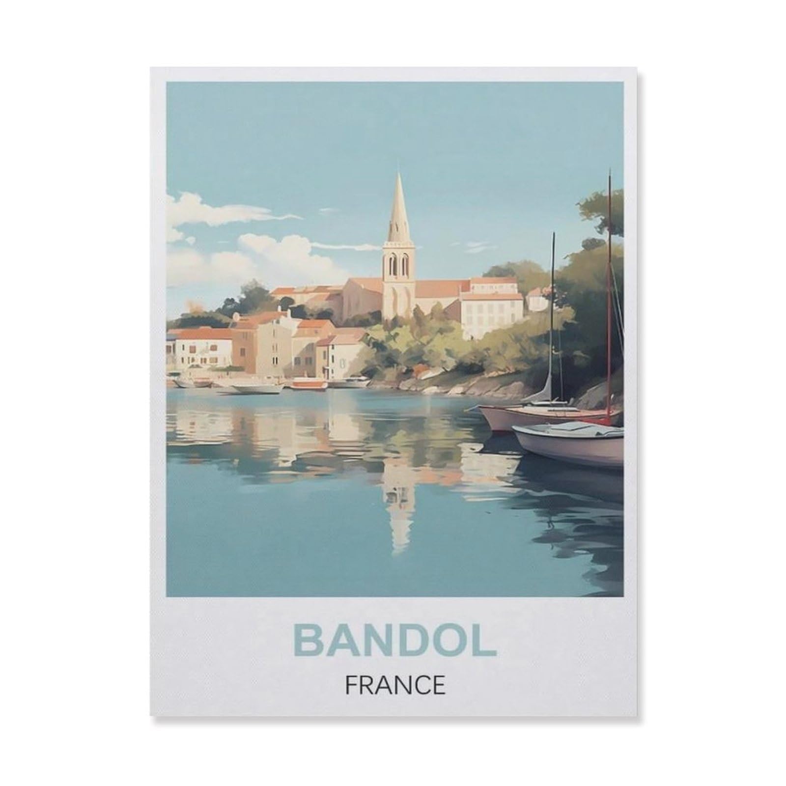 Funny Metal Tin Sign Wall Decor，Bandol France(15x30cm）