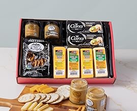 Wisconsin Cheese Company - Deluxe Specialty Cheese Gift Box - 100% Wisconson Cheddar & Pepper Jack Cheese, Cracker, Pretzel & Mustard | Perfect for Parties, Charcuterie Boards and Birthday Gifts | Charcuterie Board Food | Cheese & Crackers | Housewarming Gift | Birthday Gift | Gourmet Food Gift Box